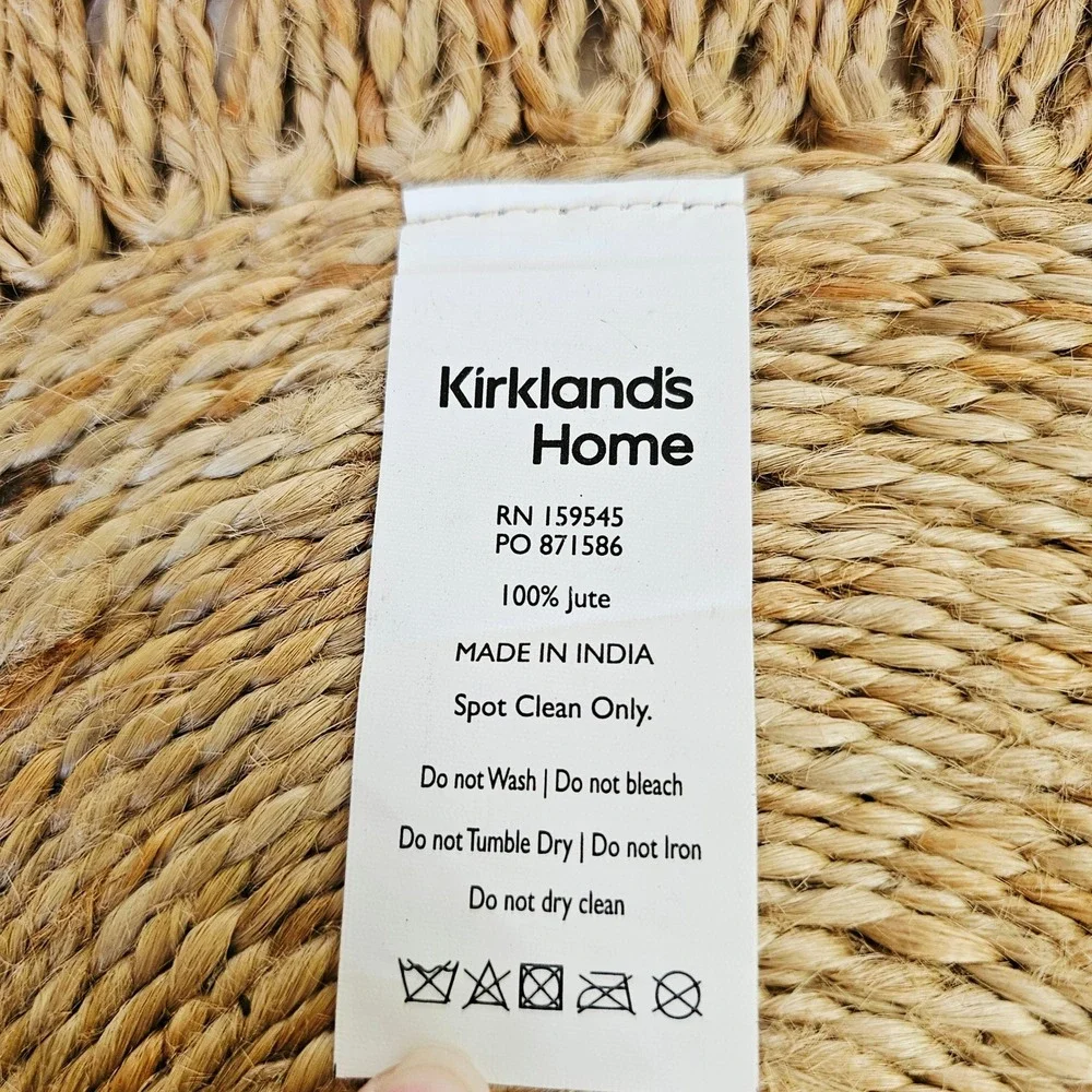 Kirkland's Home Round Jute Placemats Set of 4 Braided Woven Boho Table Chargers